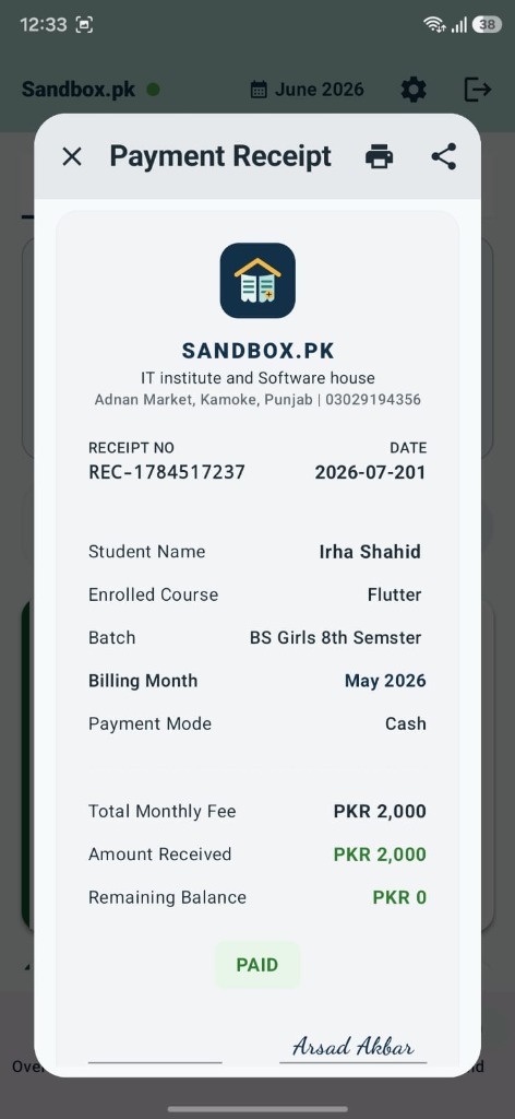 ClassKhata Invoice Receipt